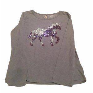 Girls top-grey with horse